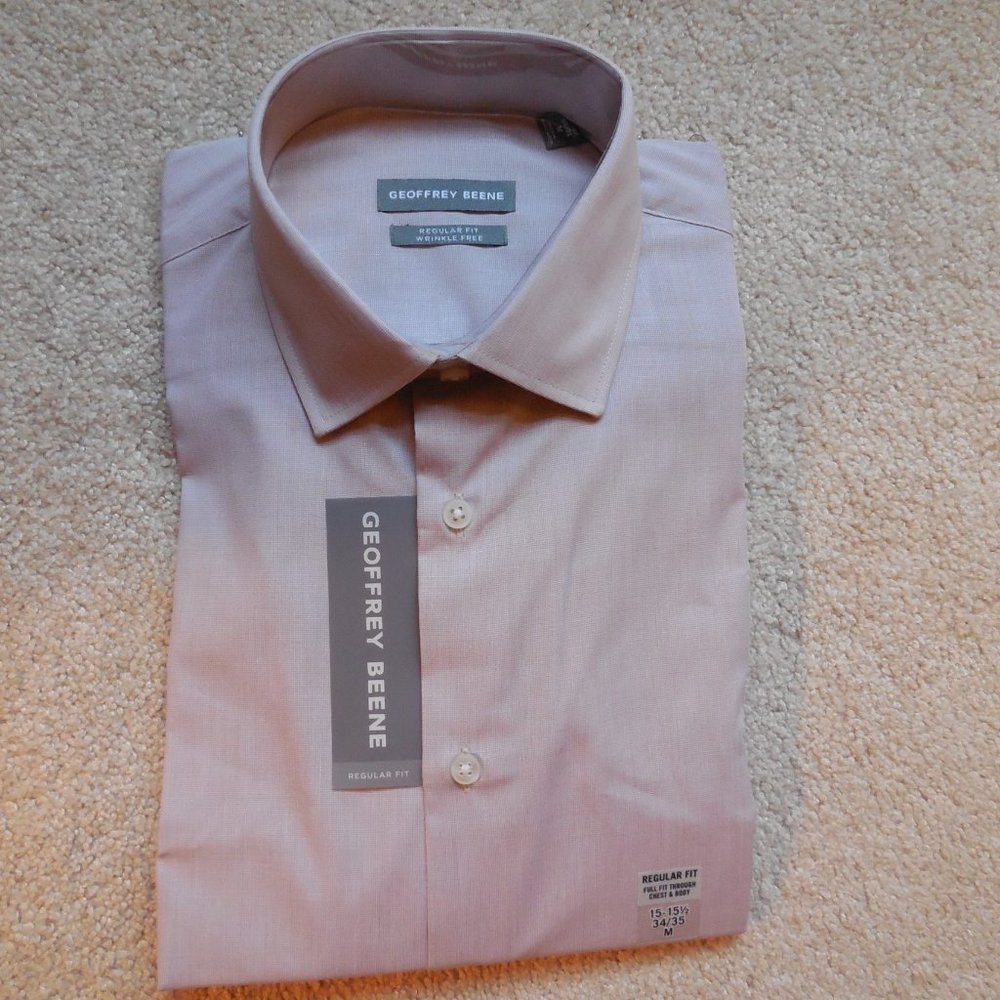 Men's Geoffrey Beene Regular Fit Wrinkle Free Dress Shirt 15-15⅟₂ 34/35 Hayloft